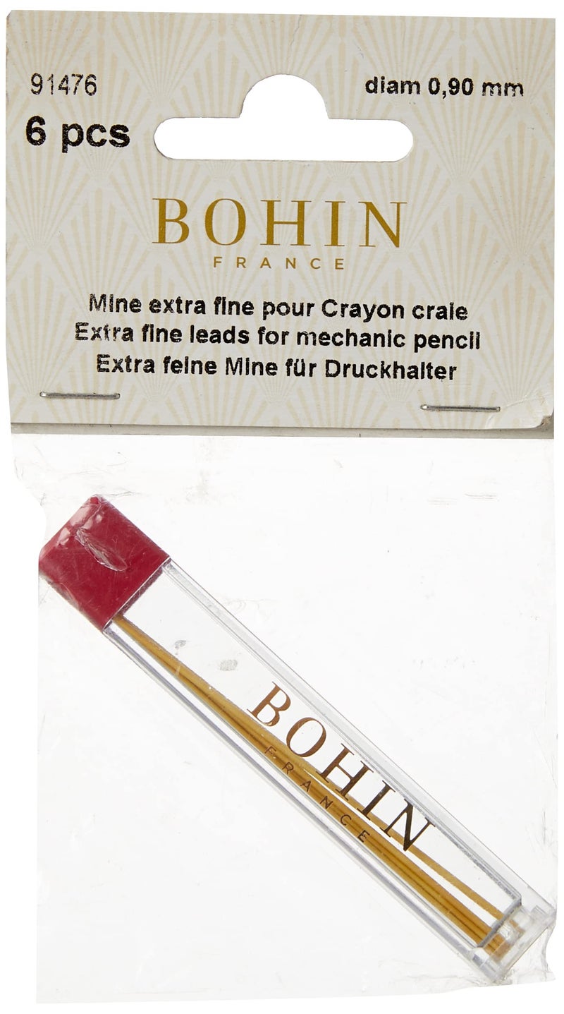 Bohin Mechanical Chalk Pencil Refill 6/Pkg, Yellow - Image 3